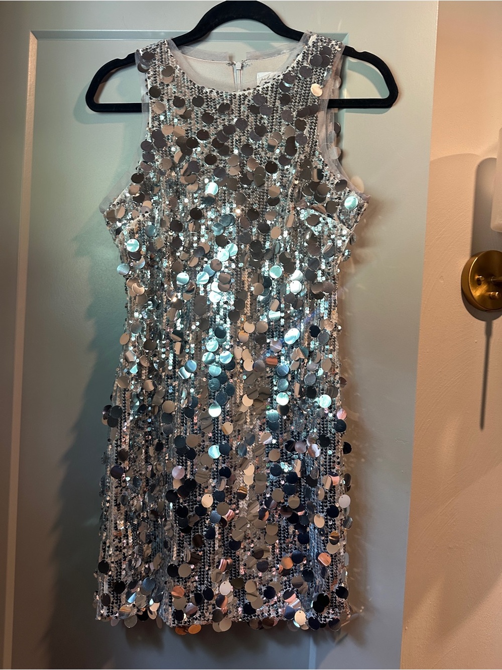 Petal & Pup Silver Paillete Party Dress